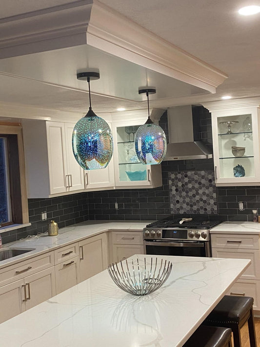 Rylight 3D kleurrijke glazen vuurwerkkunst hanglamp