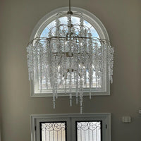 Rylight Elegant Flower Branch Crystal Chandelier in Chrome Finish