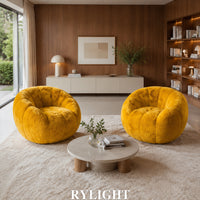 Rylight Moderne Luxe Gele Teddy Barrel Accentstoel
