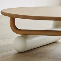 طاولة قهوة دائرية بتصميم كريمي فرنسي حديث من رايلايت