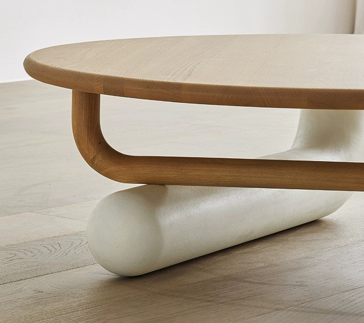 طاولة قهوة دائرية بتصميم كريمي فرنسي حديث من رايلايت