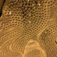 Moderne, inbouw kroonluchter met vierkante, holle kristallen buizen voor hotels, restaurants en woonkamers