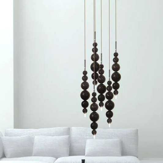 Moderne creatieve zwart/gouden cluster glazen hanglamp