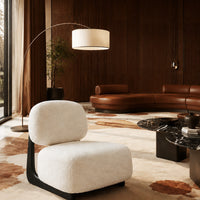 Modern Sculptural Bouclé Lounge Chair