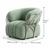 Lumina Sage Velvet Sculptural Lounge Chair