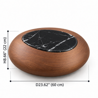 Aurelia Sculptural Walnut Marble Coffee Table Set