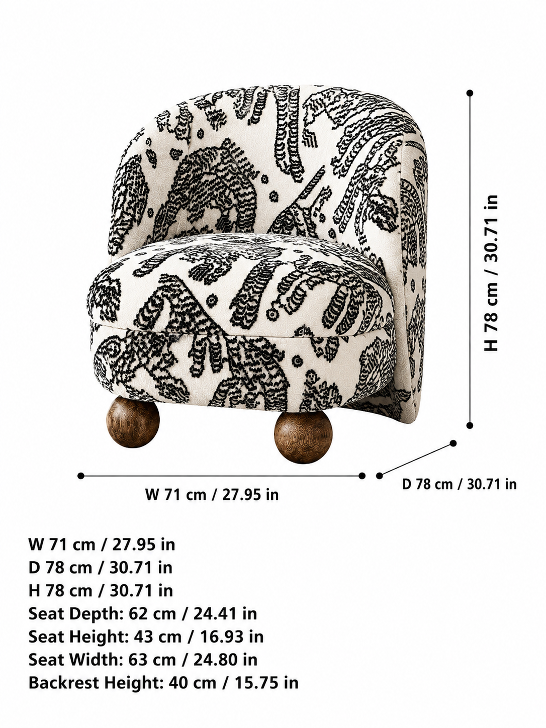 Tiger Mountain Velvet Sculptural Accent Chair