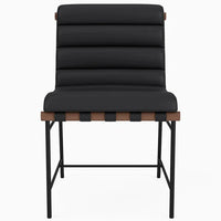 Bouclé/lederen eetkamerstoelen