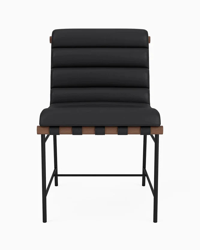 Bouclé/lederen eetkamerstoelen