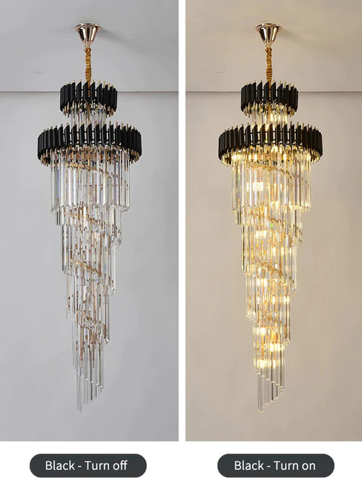 Rylight spiraalvormige kristallen kroonluchter