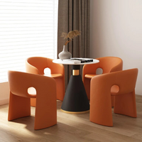 Contemporary H-Shape Upholstered Cotton/Leather/Nubuck Leather Sofa Chair For Living Room