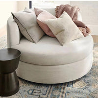 Italiaanse Nordic Light Luxe Fluwelen Ronde Draaibare Bankstoel voor Woonkamer/Slaapkamer