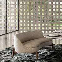 Italiaanse lichte luxe casual stoffen/leren bank voor de woonkamer