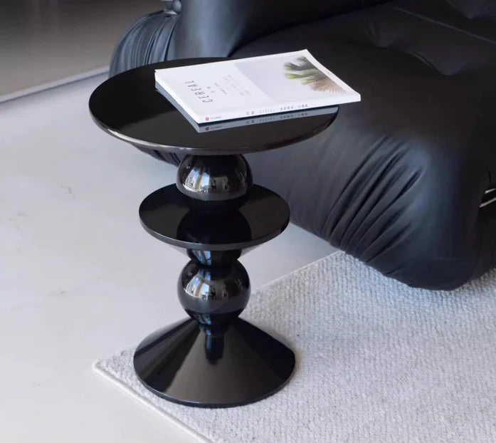 Black Vintage Round Coffee Table/Side Table