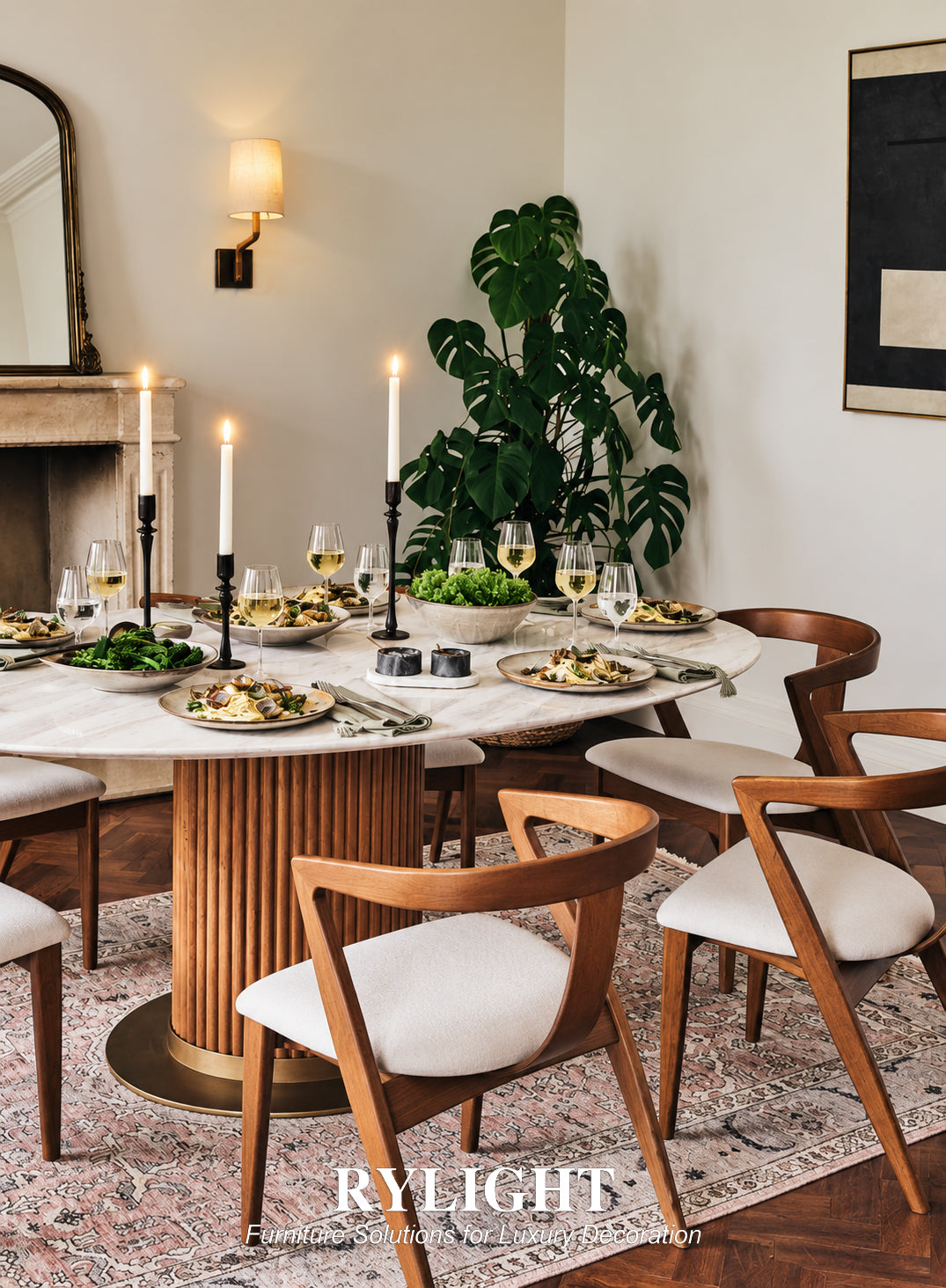 Vintage Belluno Carrara Marble Dining Table