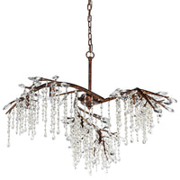 Rylight 6/18-Light Bronze/Black Branch Chandelier With Crystal Drops