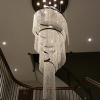 Rylight Cascade Spiral Tassel Crystal Chandelier