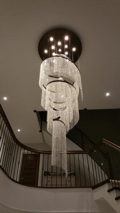 Rylight Cascade Spiral Tassel Crystal Chandelier