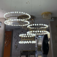 Modern Style Egg Light Fixture in Gold Finish for Living Room/Dining Room/Bedroom