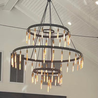 Rylight 3-laags ringkroonluchter met zwart/bronskleur