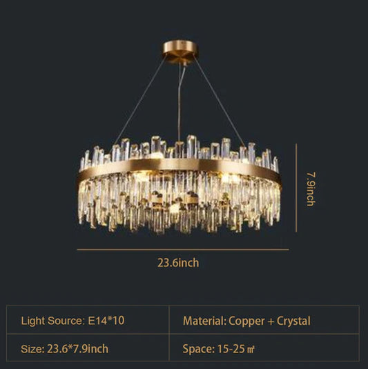 ثريا كريستالية ذات حلقة دائرية فاخرة وحديثة من رايلايت