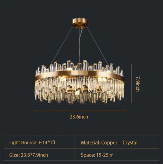 ثريا كريستالية ذات حلقة دائرية فاخرة وحديثة من رايلايت