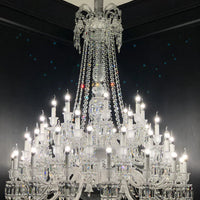 Lichte luxe klassieke lange versie gelaagde kaarslicht kristallen kroonluchter voor kamers met hoge plafonds/woonkamers 