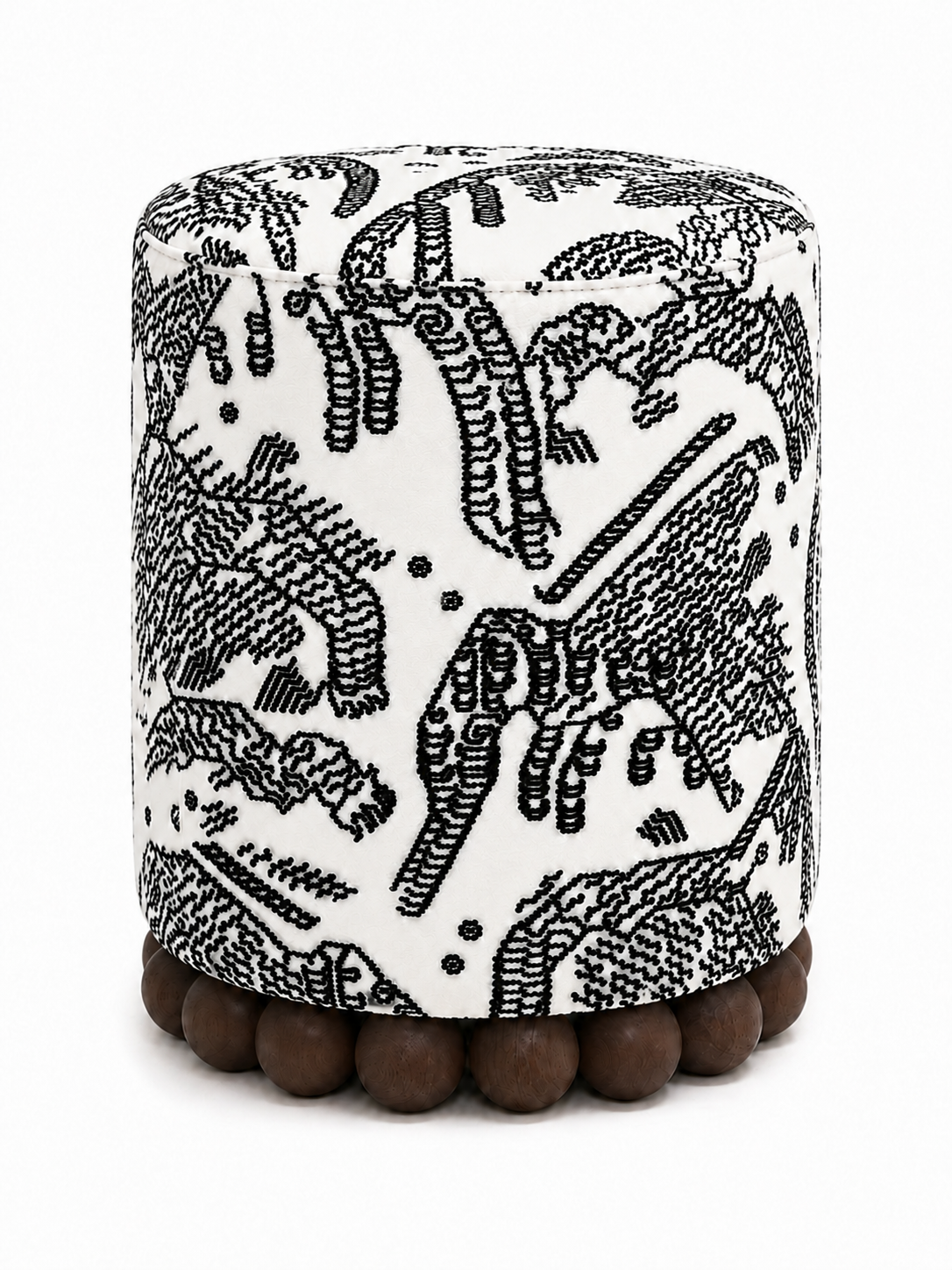 Tiger Mountain Sculptural Beaded Ottoman