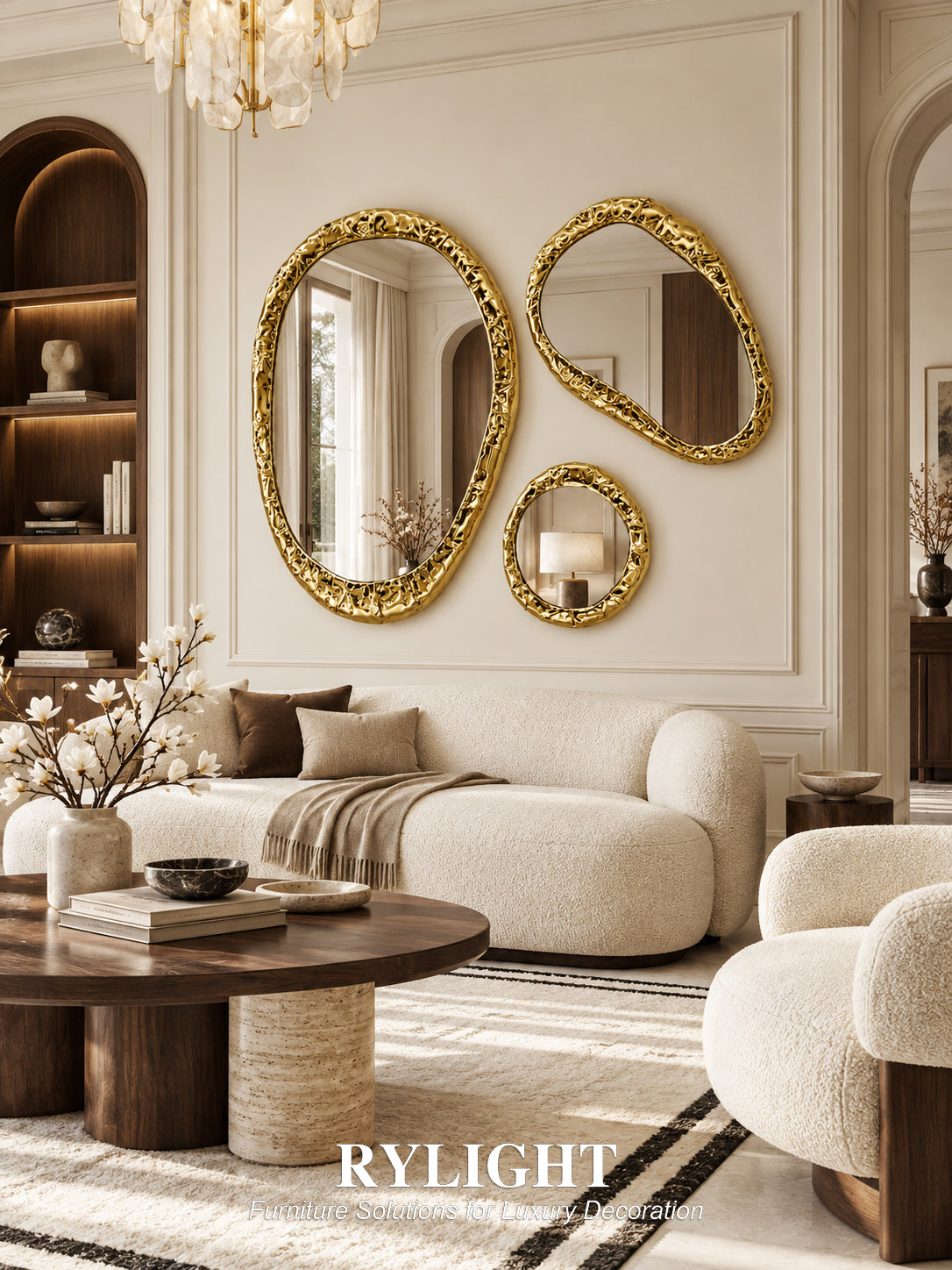Aurelia Sculptural Mirror Trio