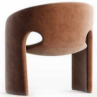 Contemporary H-Shape Upholstered Cotton/Leather/Nubuck Leather Sofa Chair For Living Room