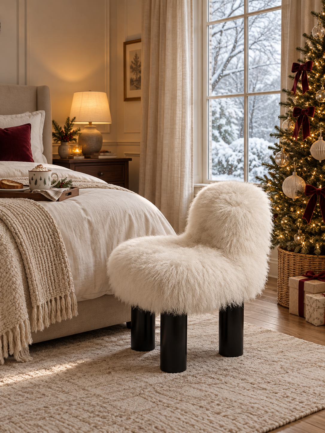 Post‑Modern Italian Sculptural Cloud‑Soft Fleece Lounge Chair