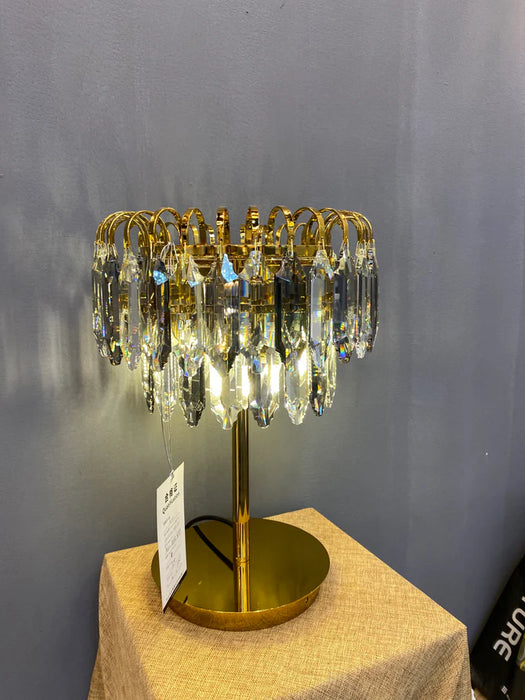 Rylight Smoky Gray&Clear Crystal Table Lamp