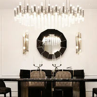 Rylight ronde/rechthoekige kristallen buizen kroonluchter