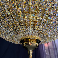 Rylight 3-Light French Empire Bead Crystal Chandelier in Antique Brass Finish