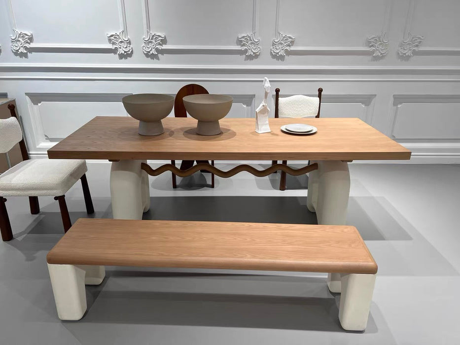 Rylight French Cream Style Solid Wood Dining Table