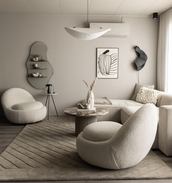 Curved Plush Couch Accent Sofa