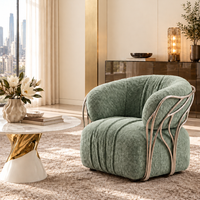 Lumina Sage Velvet Sculptural Lounge Chair