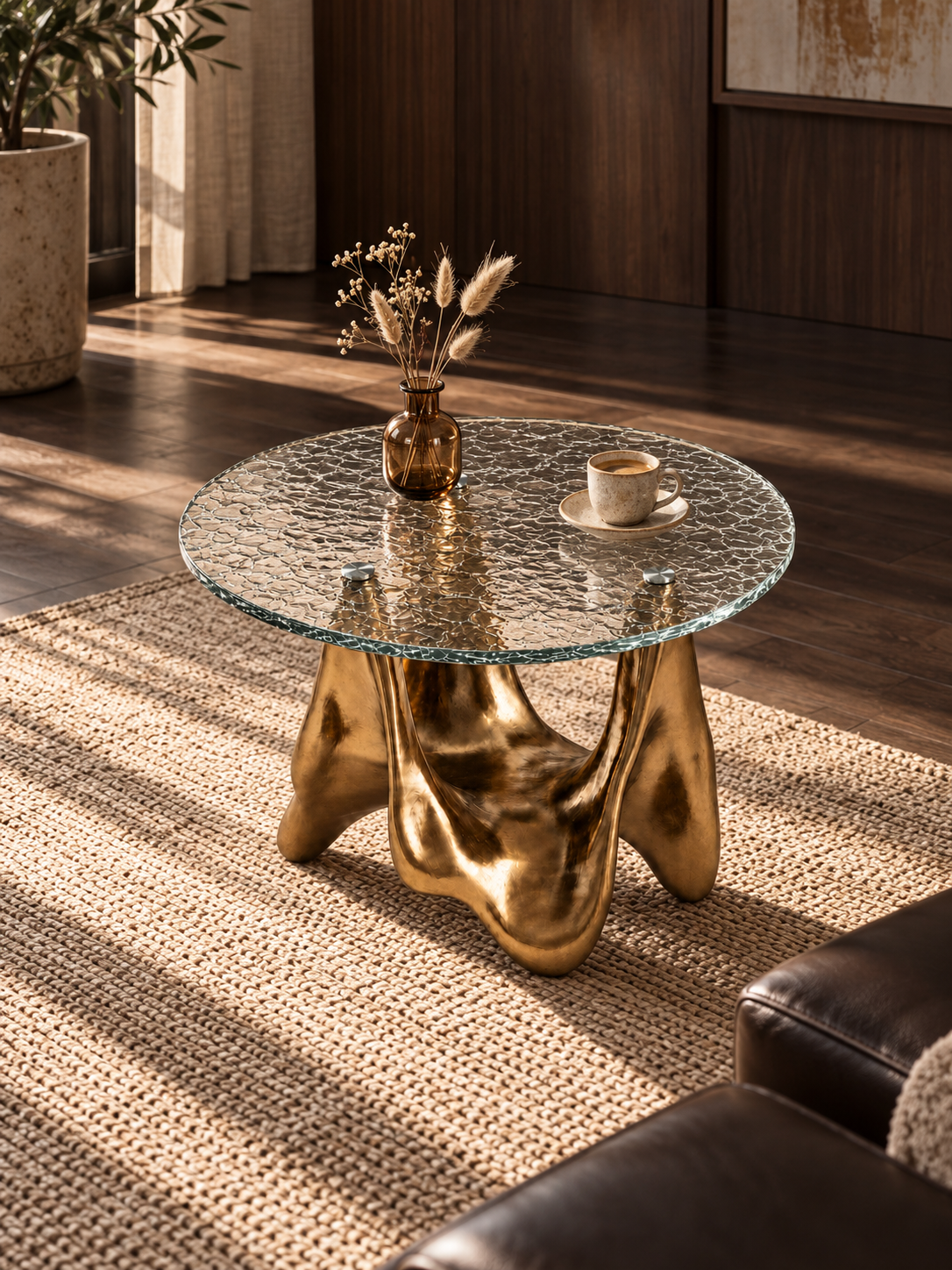 Mirage Sculptural Glass Side Table
