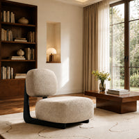 Modern Sculptural Bouclé Lounge Chair