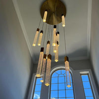 ثريا Rylight 3/7/13/25/41-Light Glacier Bubble Crystsal باللون الذهبي/الكروم/الأسود