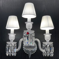 Luxury 3-Candle Crystal Wall Lamp