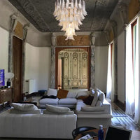 Rylight 5/6-Tier Traditional Italian Mid-Century Petal Glass Chandelier