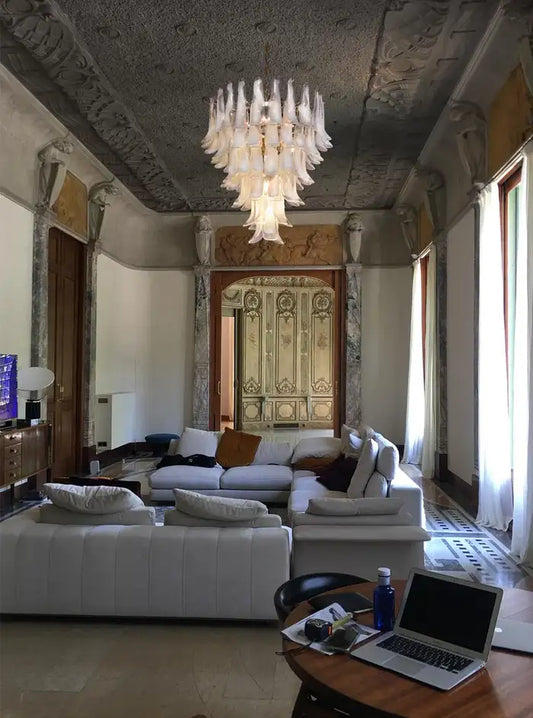 Rylight 5/6-laags traditionele Italiaanse glazen kroonluchter uit het midden van de eeuw