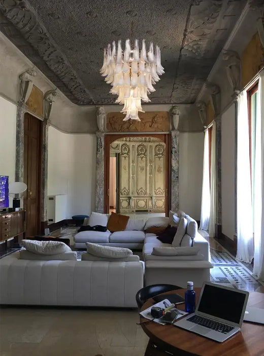 Rylight 5/6-laags traditionele Italiaanse glazen kroonluchter uit het midden van de eeuw