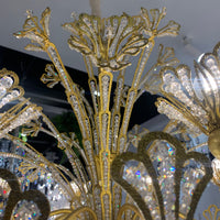 French Style Floral Crystal Chandelier in Gold Finish