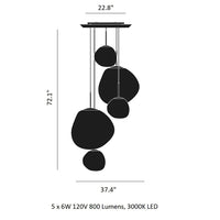 Rylight 3/5 rotsglas hanglamp met speciale vorm