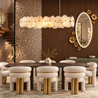 French style Petal Sculptural Alabaster Chandelier