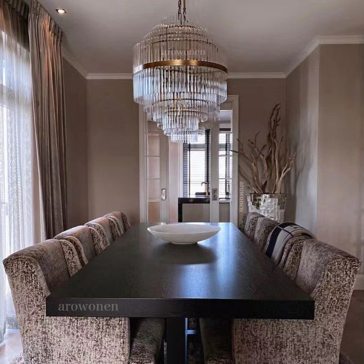 Rylight 13-Light Dimmable Crystal Chandelier in Brass Finish Color