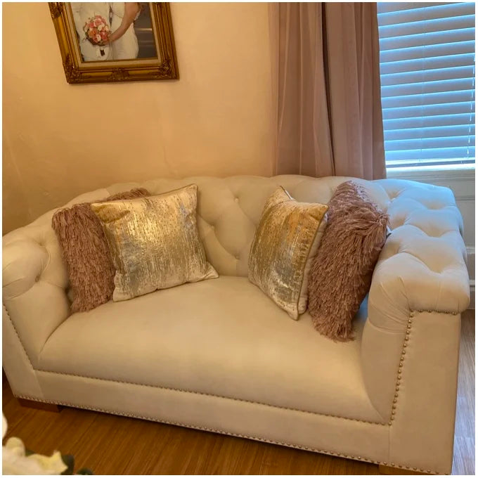 Rylight Cream Velvet Sofa
