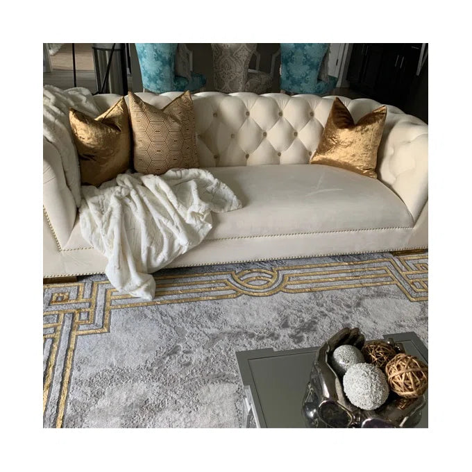Rylight Cream Velvet Sofa